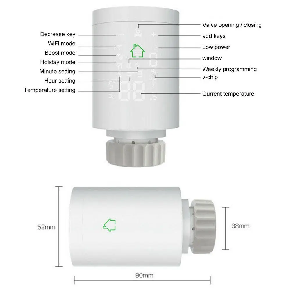 

Smart Tuya ZigBee Radiator Actuator Thermostat WiFi Programmable Radiator For Valve Actuator Thermostat Voice Control