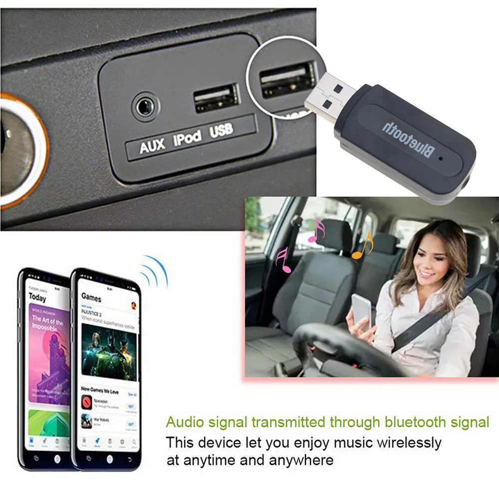 Universal USB Car Bluetooth AUX audio Receiver for Mitsubishi ASX Outlander Lancer EX Pajero Opel Mokka Volvo S60 V60 XC60 | Автомобили и