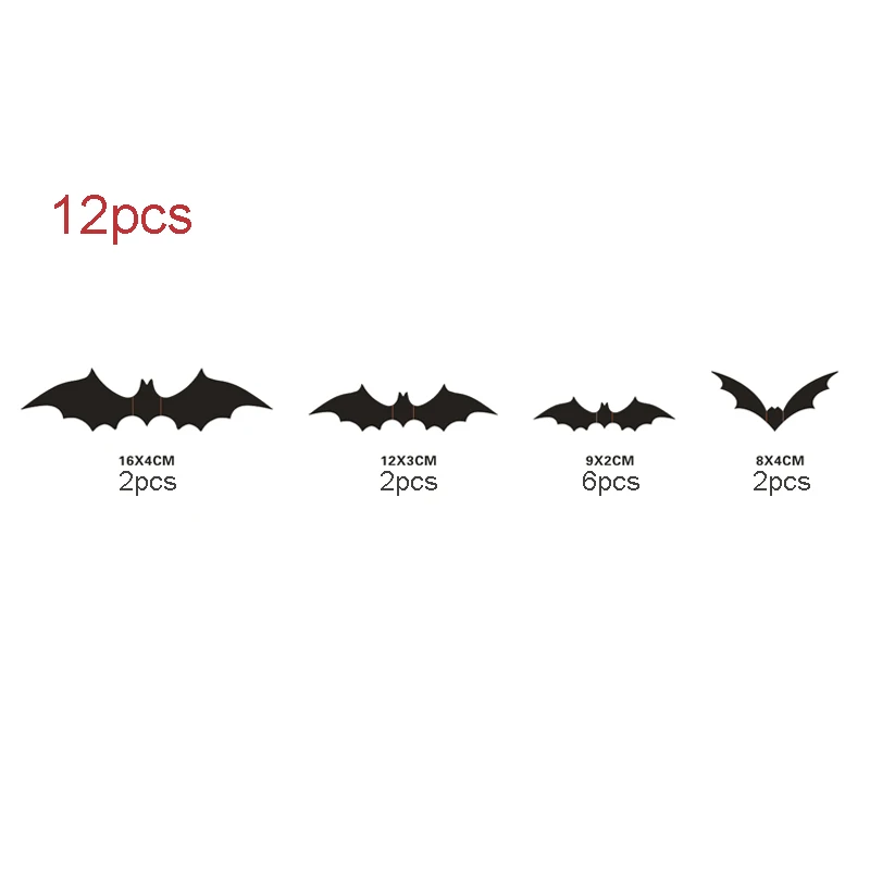 12 шт. 3D наклейки на стену летучая мышь | Дом и сад