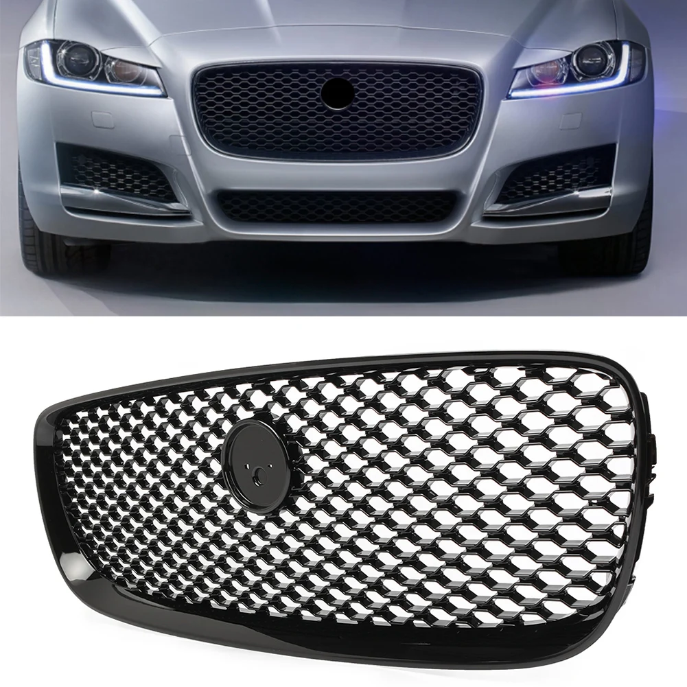 XF XFR 2018 Передняя Верхняя решетка радиатора сетка гриль для Jaguar 2016 2017 18 черный АБС