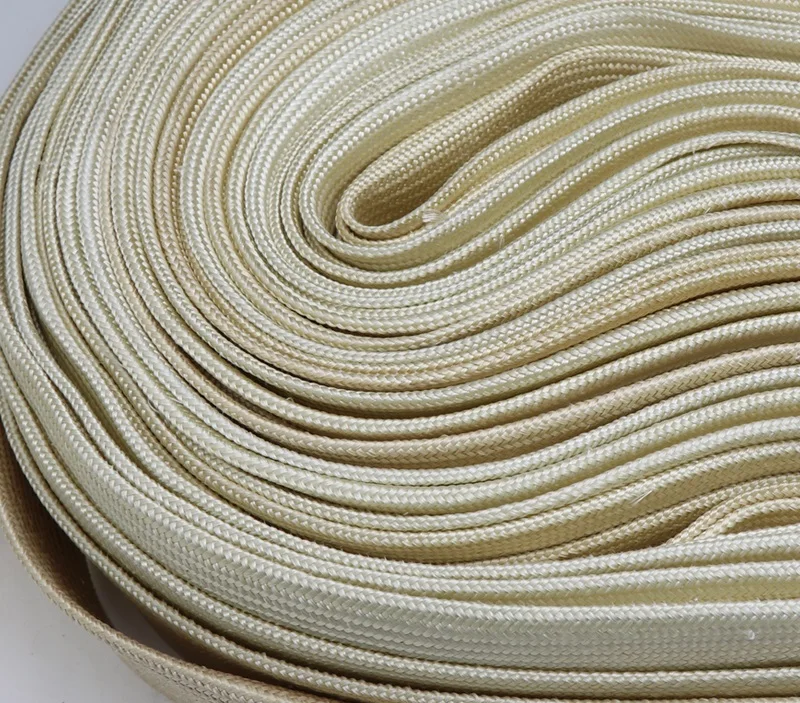 Fiberglass Tube 25mm High Temperature Chemical Glass Fiber Braided Sleeve Soft Wire Casing Insulated Pipe Protect 600Deg.C White |