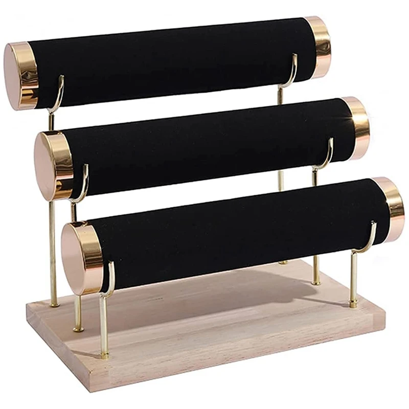 

Detachable Bracelet Holder, Three Tier Racks Jewelry Display Stand, Stylish Velvet Wrist Watch Organizer
