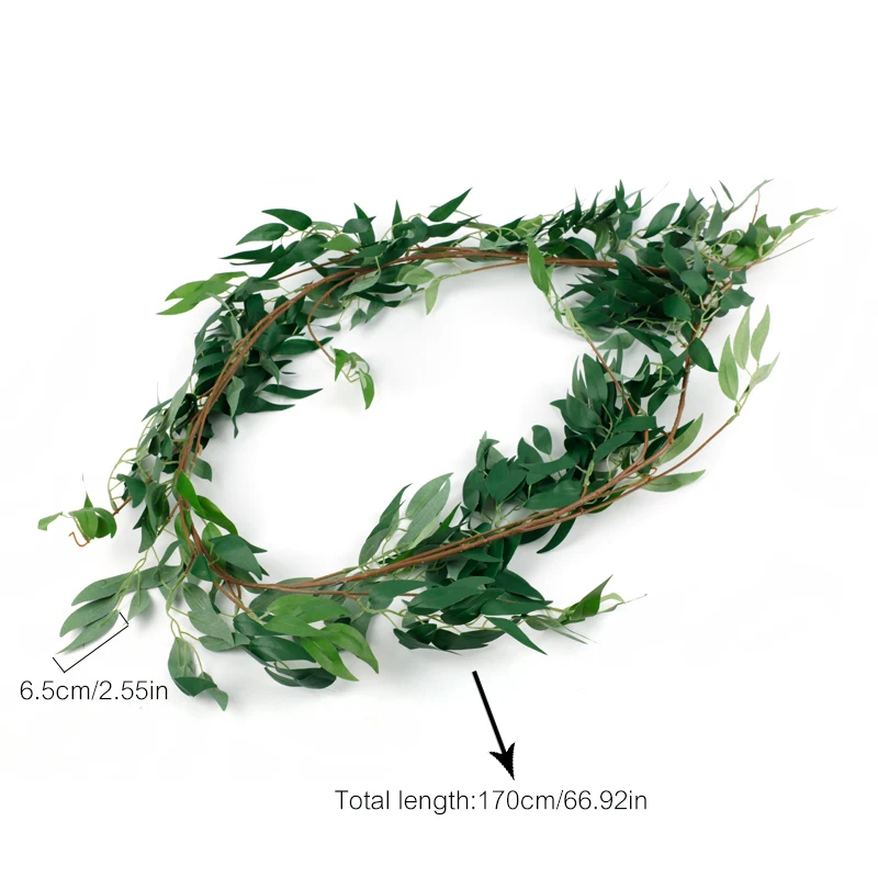 

170cm Wedding Ceiling Winding Road Layout Rattan Hotel Window Decoration Artificial Flowers Willow Vine Faux Foliage Wreath 2020