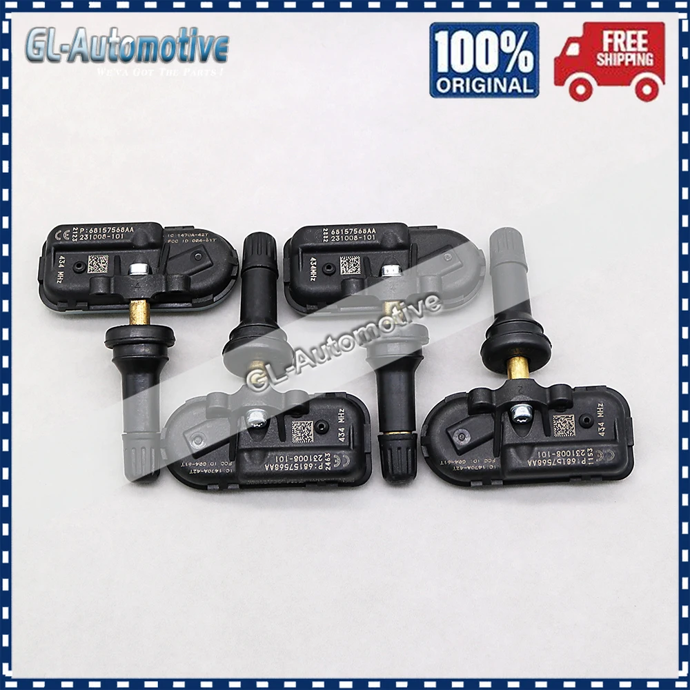 Комплект (4) TPMS 68157568AA датчик давления в шинах для Dodge джип Ram Cherokee Ram 1500 68239720AB 68249197AA Комплект (4) TPMS 68157568AA датчик давления в шинах для Dodge джип Ram Cherokee Ram 1500 68239720AB 68249197AA