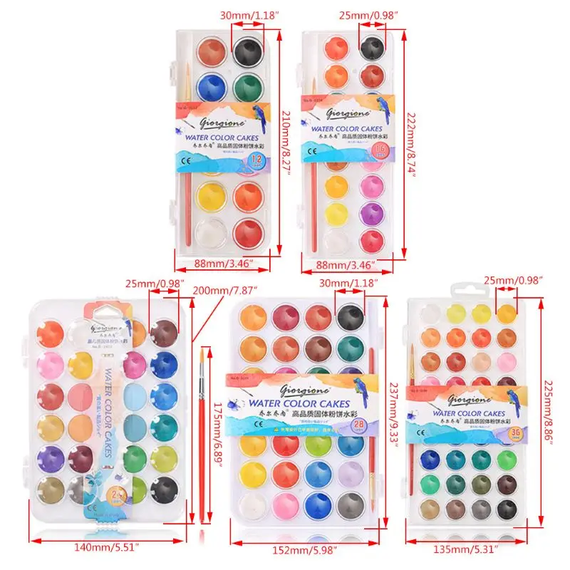 

28 Color Fundamental Watercolor Pain Set with Paint Brush Watercolor Set for Beginners and Professionals