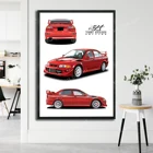 Mitsubishi Evo VI Tommi Makinen Edition иллюстрация холст печать-A4A3 портрет ограниченная печать JDM автомобильный постер