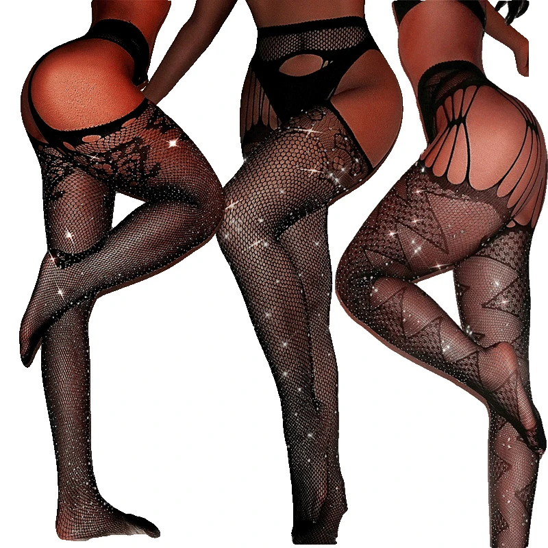 Сексуальные чулки для женщин колготки с открытой промежностью женские со