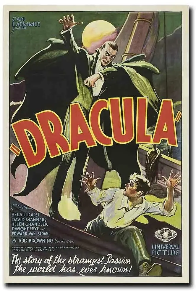 

Dracula Vampire 1931 Old Horror Movie Silk Poster Vintage Tin Sign 8x12 Inches