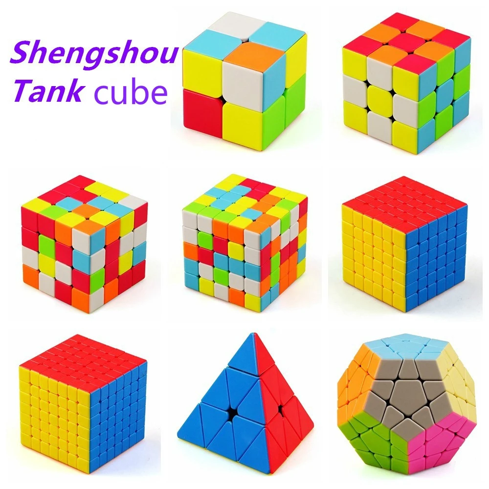 Скоростной куб танка Shengshou 2x2 3x3 4x4 5x5 пирамида Megaminx магический без наклеек пазл