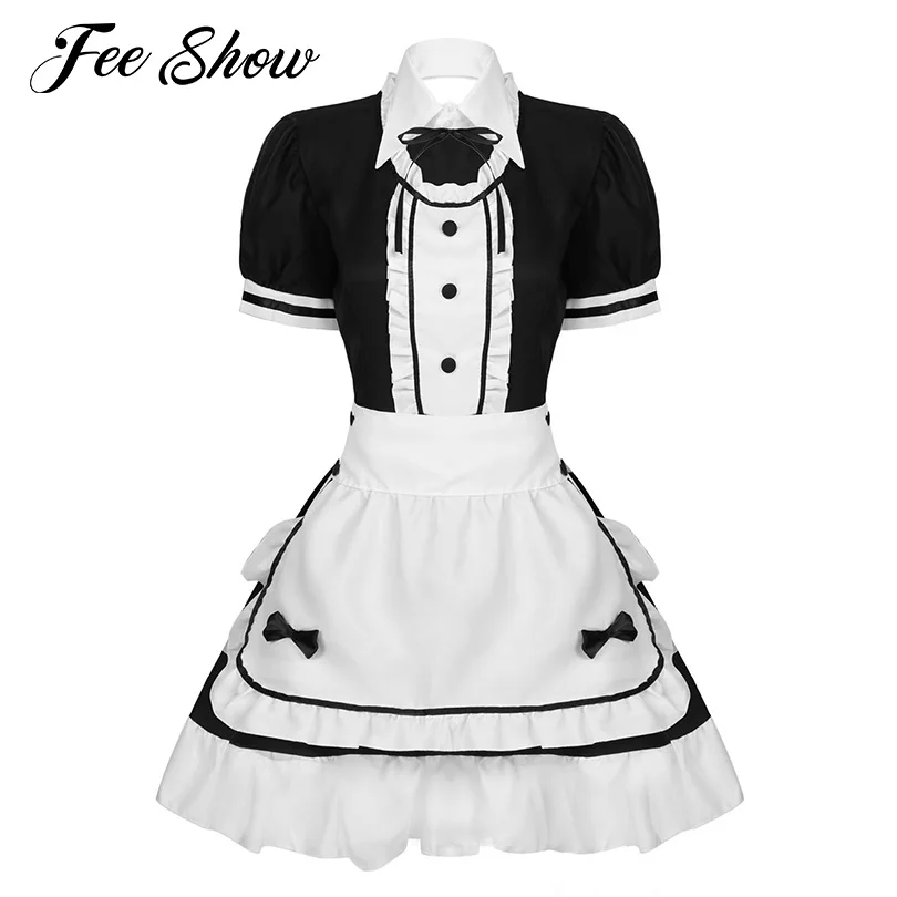 Женский костюм для косплея на Хэллоуин Трансвестит Французская горничная наряд