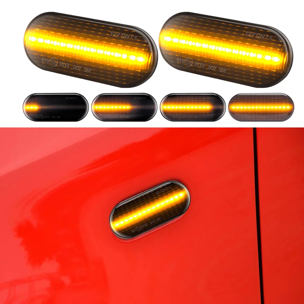 2 шт. течет желтый боковые габаритные огни светильник светодиодный динамический