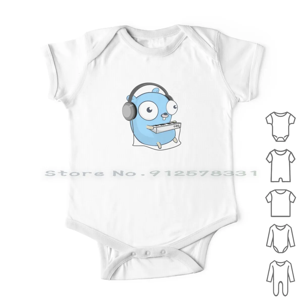The Golang Mascot : Music Newborn Baby Clothes Rompers Cotton Jumpsuits Go Backend Logo Scripting Language |