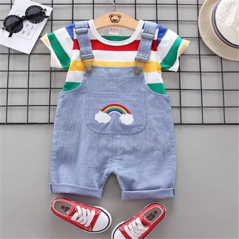 BibiCola Boys Clothing Sets Summer Children Cartoon Striped Clothes Suit for Baby Tracksuit Kids Products |