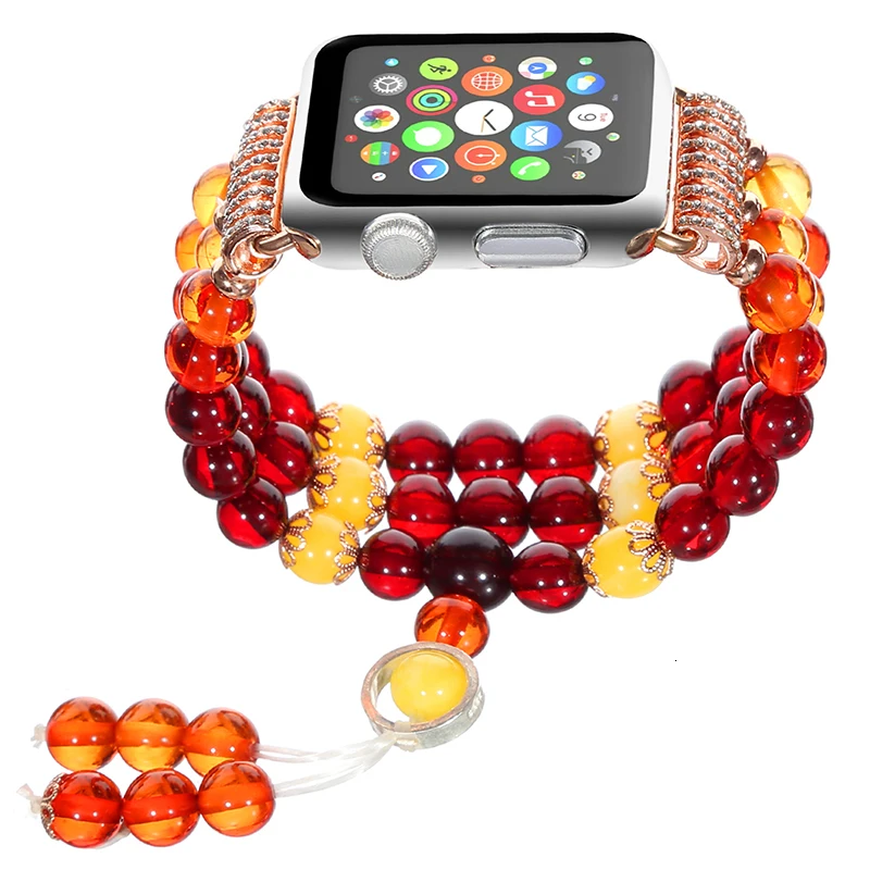 Ремешок 44 мм 40 мм ремешок для Apple watch iwatch серии 5 4 3 2 1 ручной работы из бисера эластичный браслет сменный ремешок на запястье 38 мм 42 мм