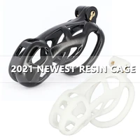 newest 4 rings male 3d printing cock cage penis sleeve plastic lockable male chastity device penis rings adult games sex toys