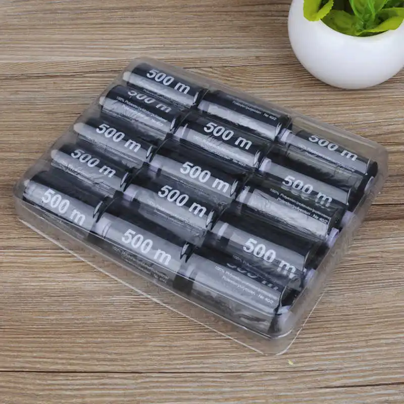 

15pcs 500M Strong and Durable Sewing Threads for Sewing Polyester Thread Clothes Sewing Supplies Accessories White Black