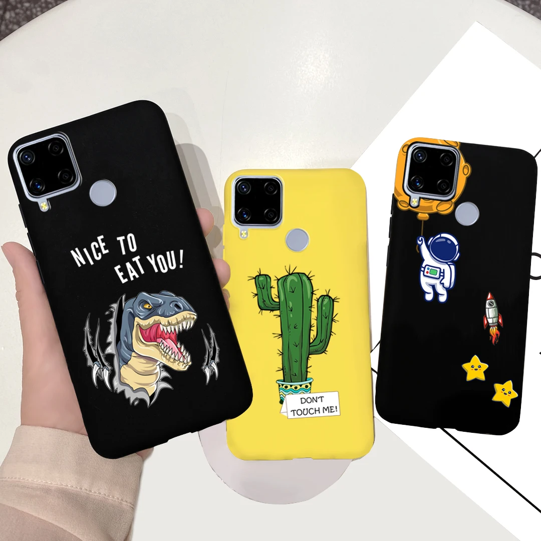 Чехол для Realme C15, милый мультяшный чехол для Realme C15 RMX2180 RMX2195 C 15, чехол Coque RealmeC15, чехол