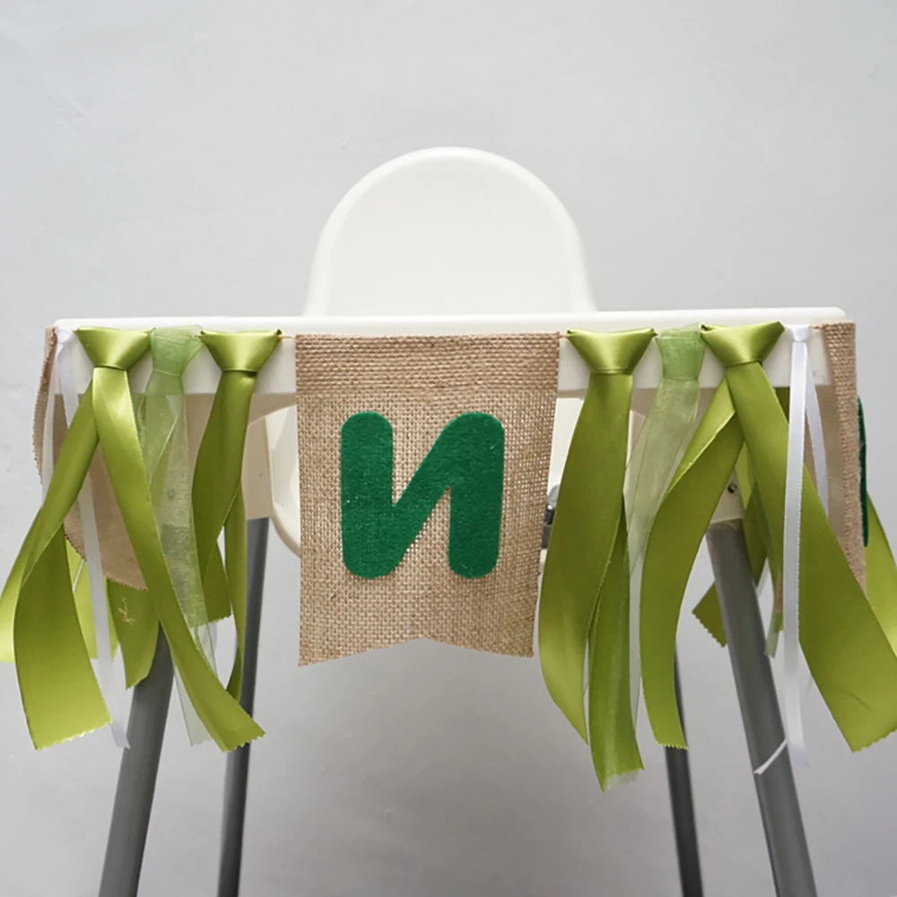 Colorful Ribbon Banner Baby Shower First Birthday Party ONE/TWO Flag Chair Nursery Garland Candy Bar Decoration | Дом и сад