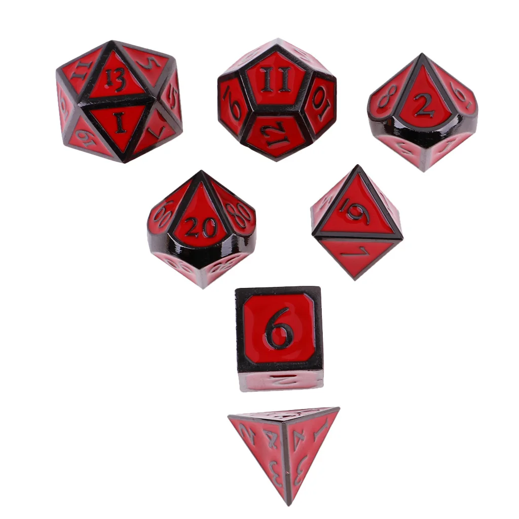 Новый D & кости Настольная игра Набор из 7 кубика D4 D6 D8 D10 D12 D20 красный|Настольные