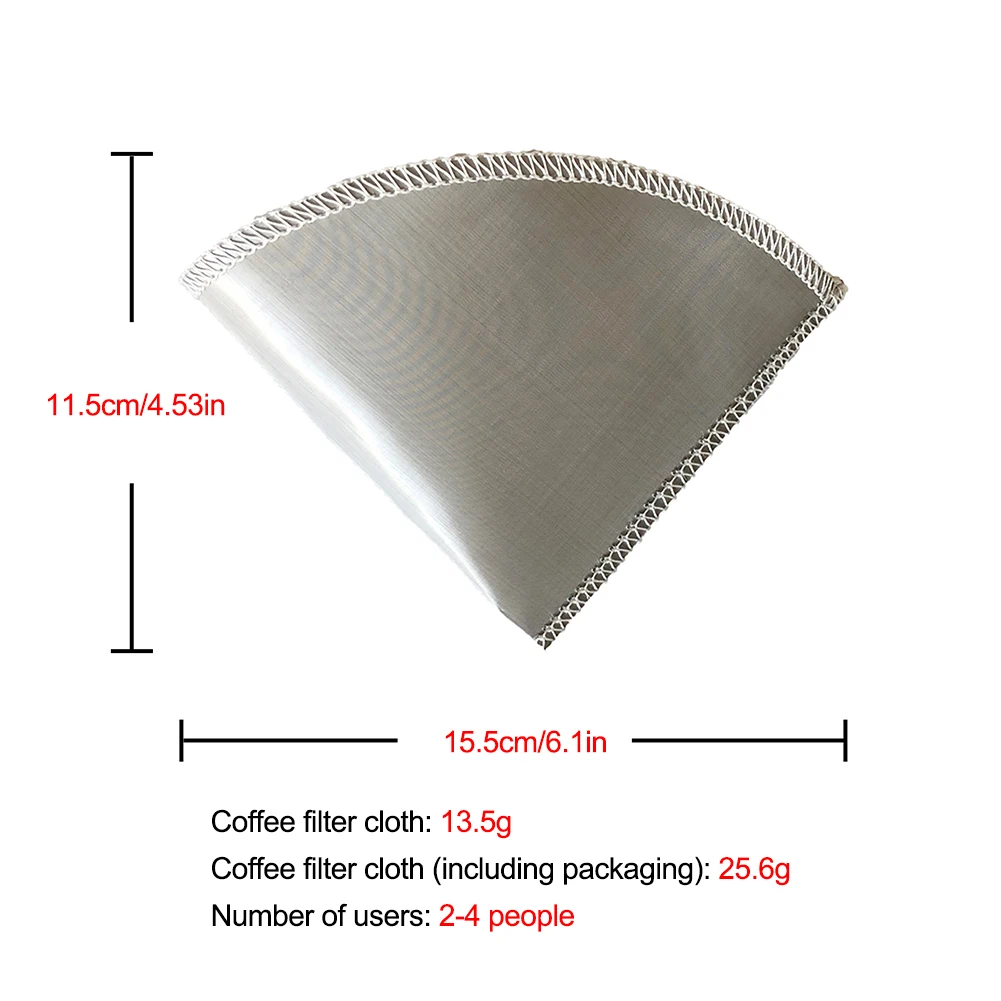 

Reusable Pour over Coffee Filter Mesh Paperless Coffee Filter Stainless Steel Cone Filter 3 To 4 Cup Coffee Drip Filter