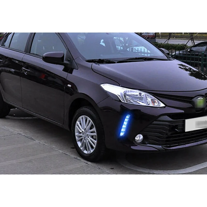 

DHBH-Car 3 Functions Car LED Daytime Running Lights Fog Lamp for Toyota Vios 2017-2019