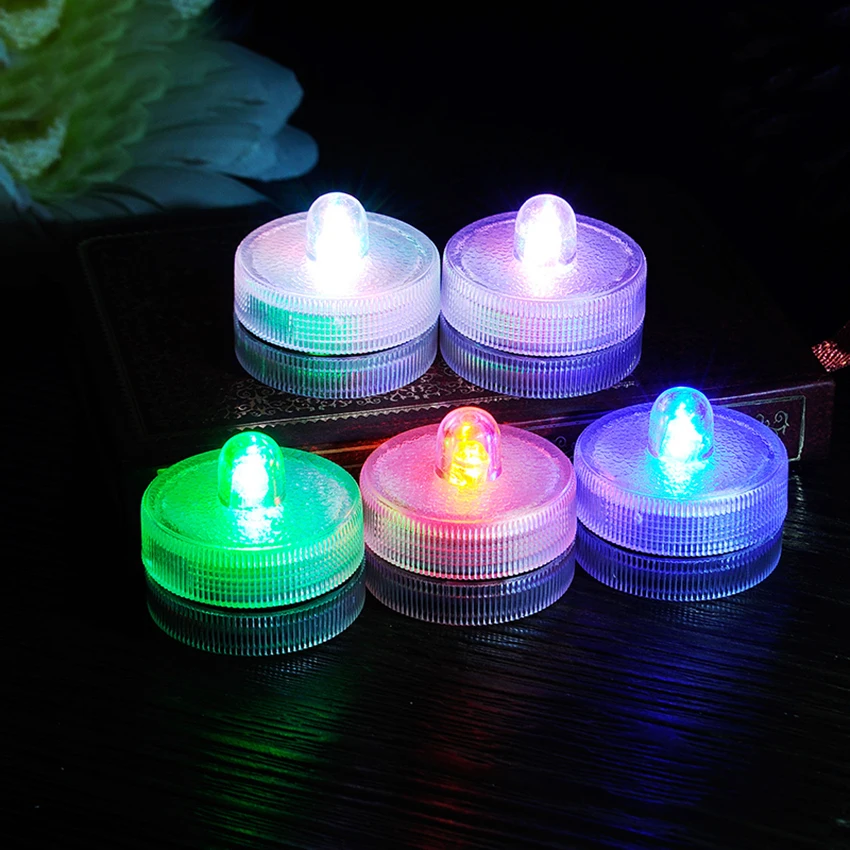 

Waterproof LED Tea Lights Flameless Tealight Candles with Colorful Lights Battery Operated Colored Fake Candles for Party