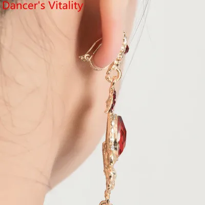 Type A Ear Clip 3pcs Аксессуары для индийского танца лба, подвеска, серьги, Цепочки и ожерелья комплекты из 3 предметов Восточный живот Танцы выступление конкурс украшения - Цвет: Type A Ear Clip 3pcs