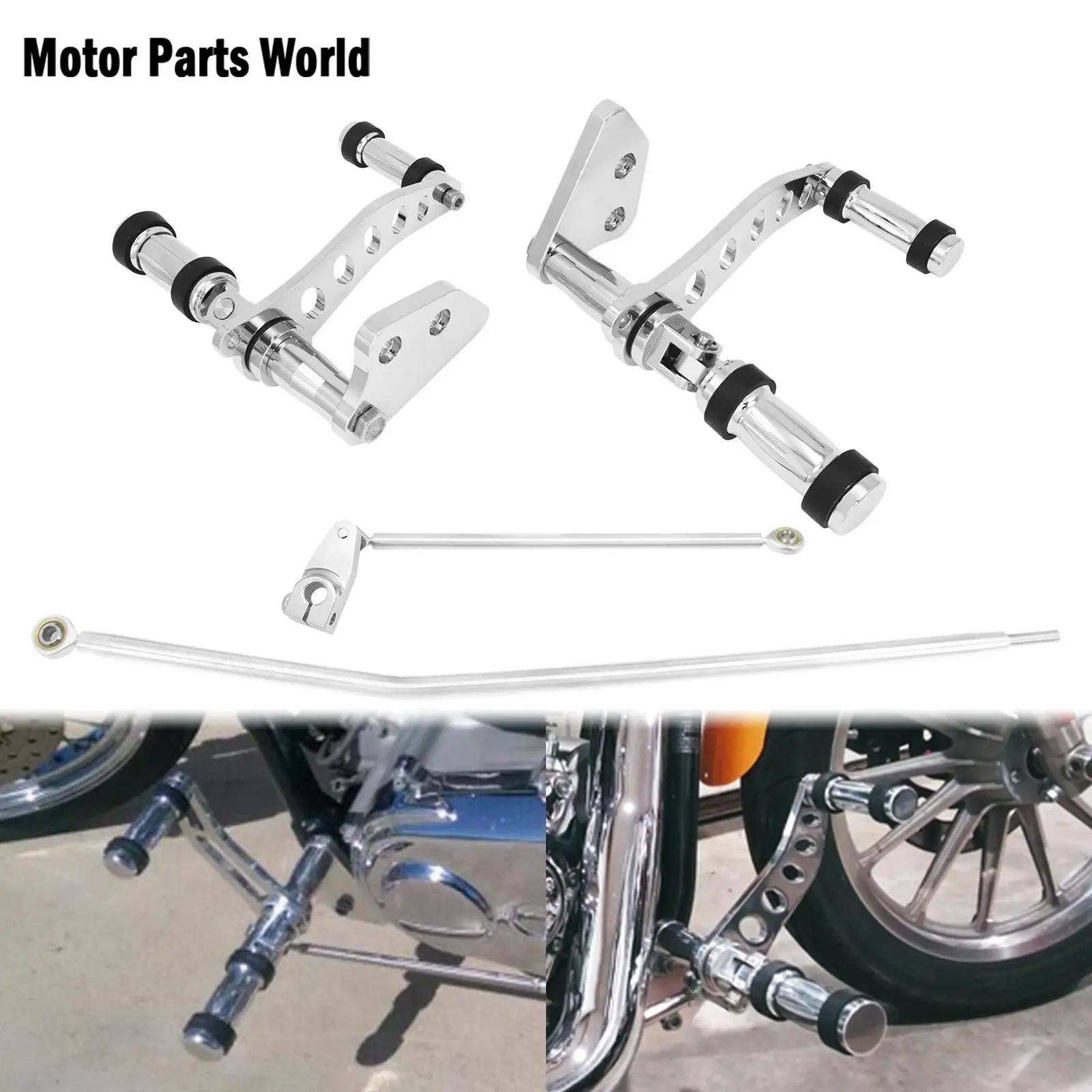 

Motorcycle Billet Aluminum Forward Control Foot Pegs Chrome For Harley Dyna Street Bob FXDB 2006-2017 Super Glide 2000-2015 FXDF