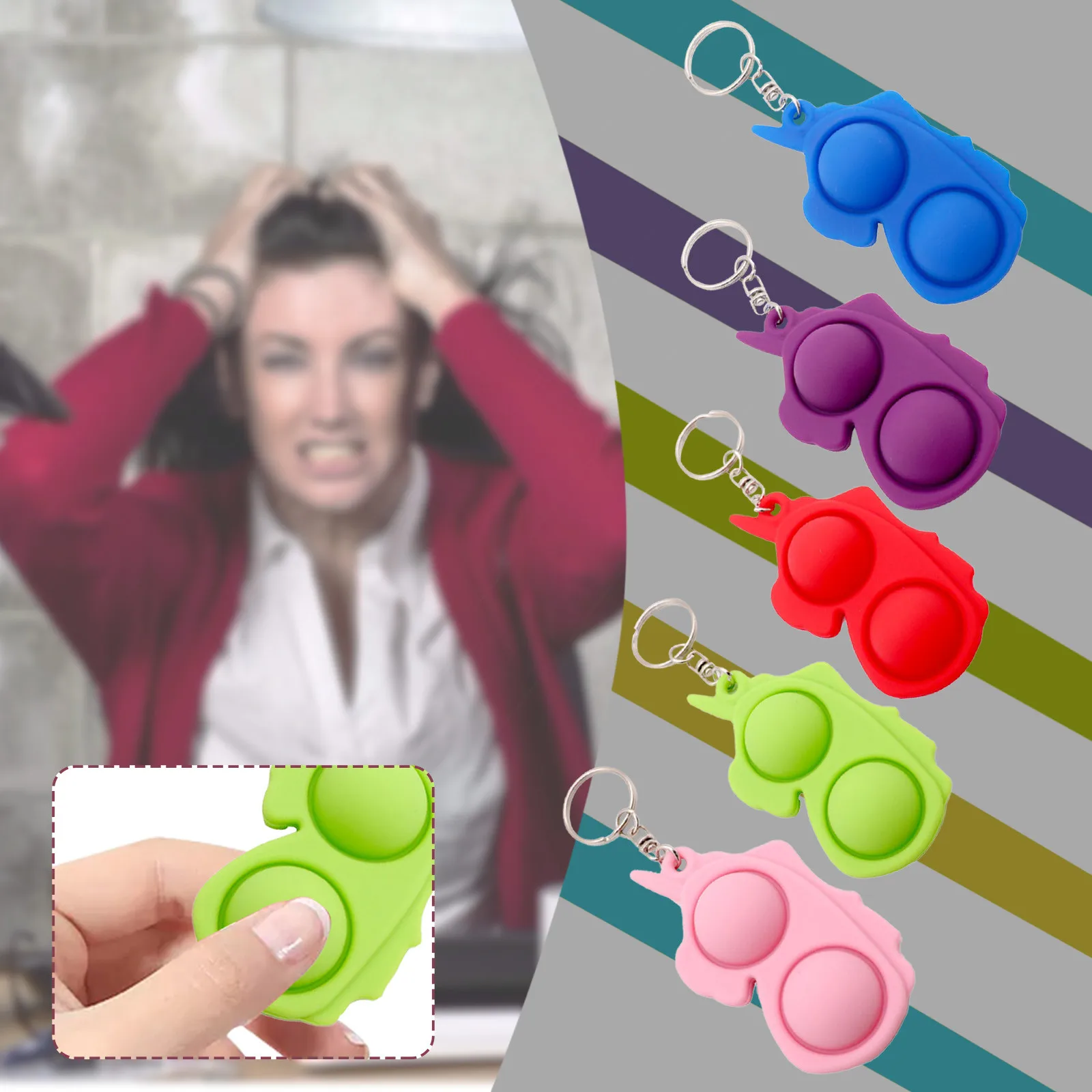 

Cartoon Simple Dimple Fidget Toy Children Adult kawaii Sensory Toy Stress Reliever Board Controller Early Educational Toy