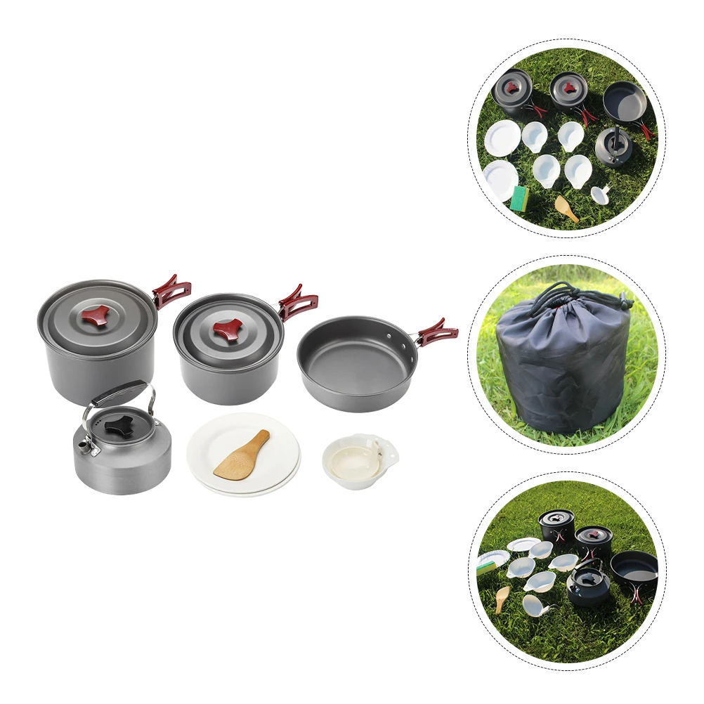 

1 Set Of Portable Cookware Backpacking Cook Tool Cooking Supply For Camping Outdoor