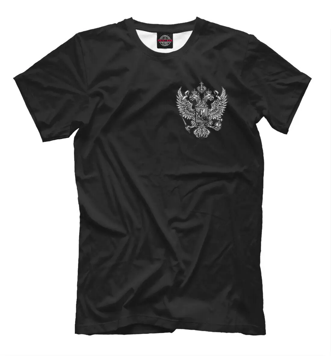 

Russian coat of arms T-shirt summer cotton O-neck short-sleeved shirt