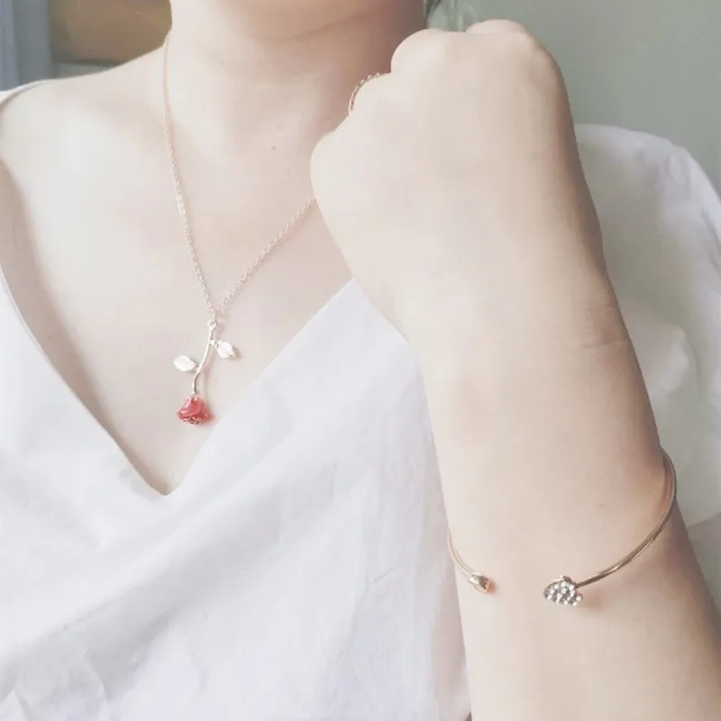 ECHSUN ювелирные изделия циркон в форме сердца двойная любовь кристалл браслет