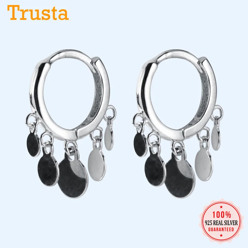 Женские Геометрические серьги клипсы Trustdavis круглые каффы из 100% стерлингового