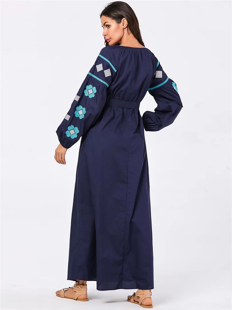 Элегантное мусульманское Свободное длинное платье армейского зеленого цвета с