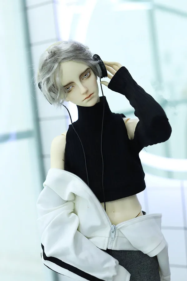 BJD кукольная одежда для 1/4 1/3 размера рубашка дяди черная с высокой горловиной на