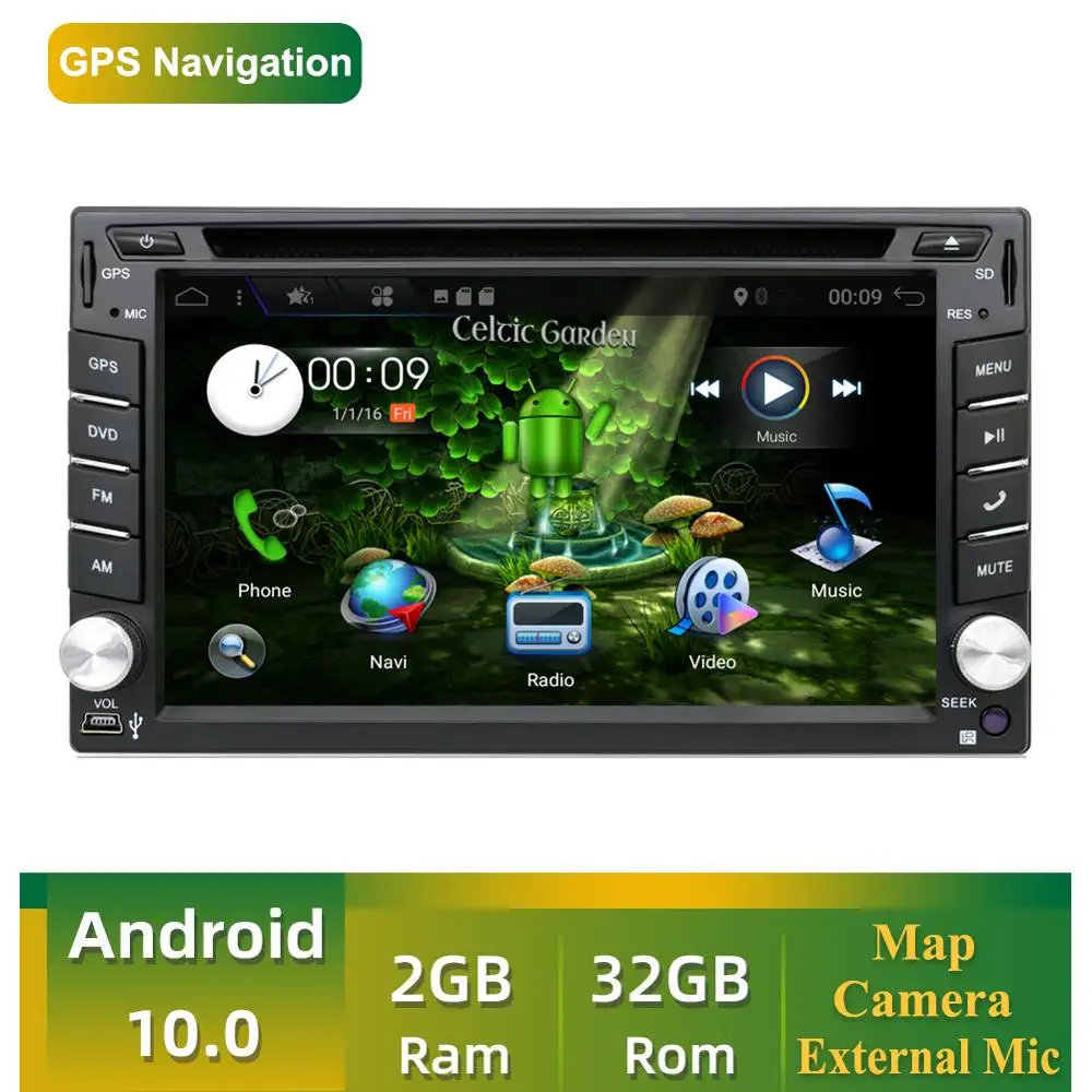 2 din Автомобильный мультимедийный плеер четырехъядерный Android 10 0 Радио стерео