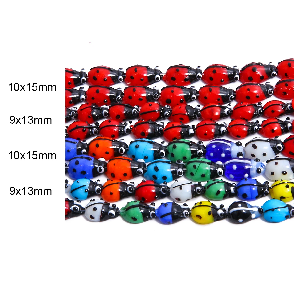 Милая Божья коровка из бусин изящные красные/смешанные в форме жука лампворк