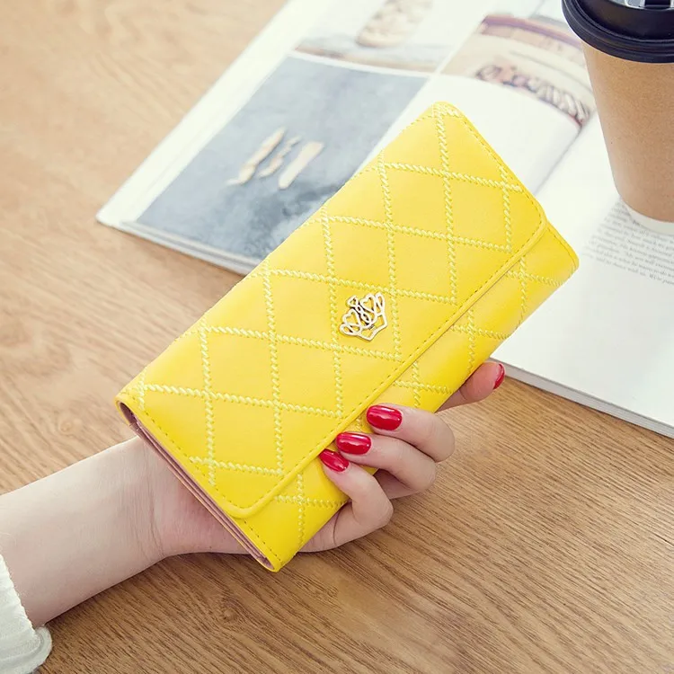 yellow Роскошные Брендовые женские кошельки, Длинные кошельки на молнии, модный кошелек с застежкой, дизайнерский клатч, Женский кошелек для денег, кредитный держатель для карт - Цвет: yellow