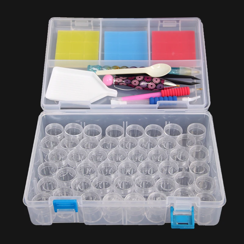 

48 Grids Diamond Painting Accessories Container Box DIY Diamant Embroidery Mosaic Tools Bead Transparent Plastic Drill Storage