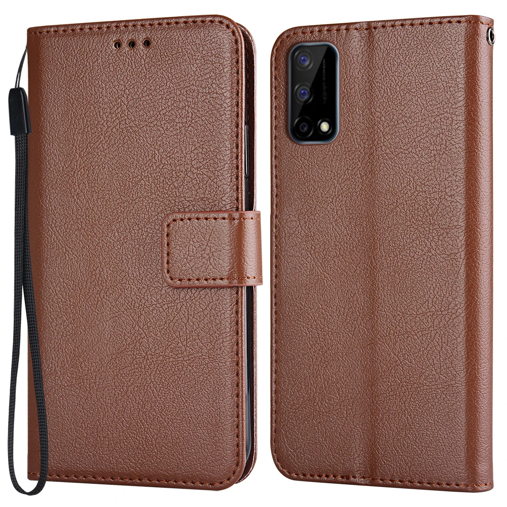 Кожаный чехол-книжка для Realme X7 (Китай) чехол классический кошелек задняя крышка