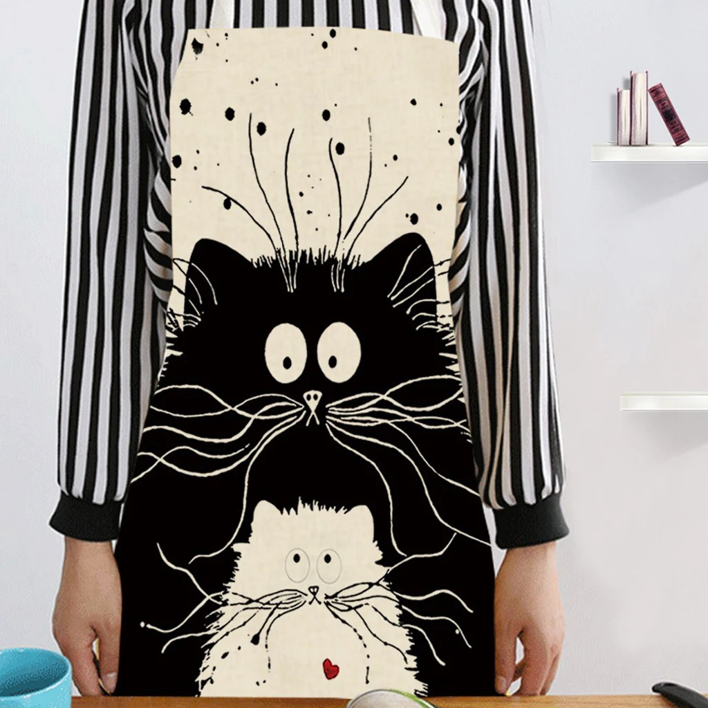 

1 шт., кухонные фартуки без рукавов с принтом кошки