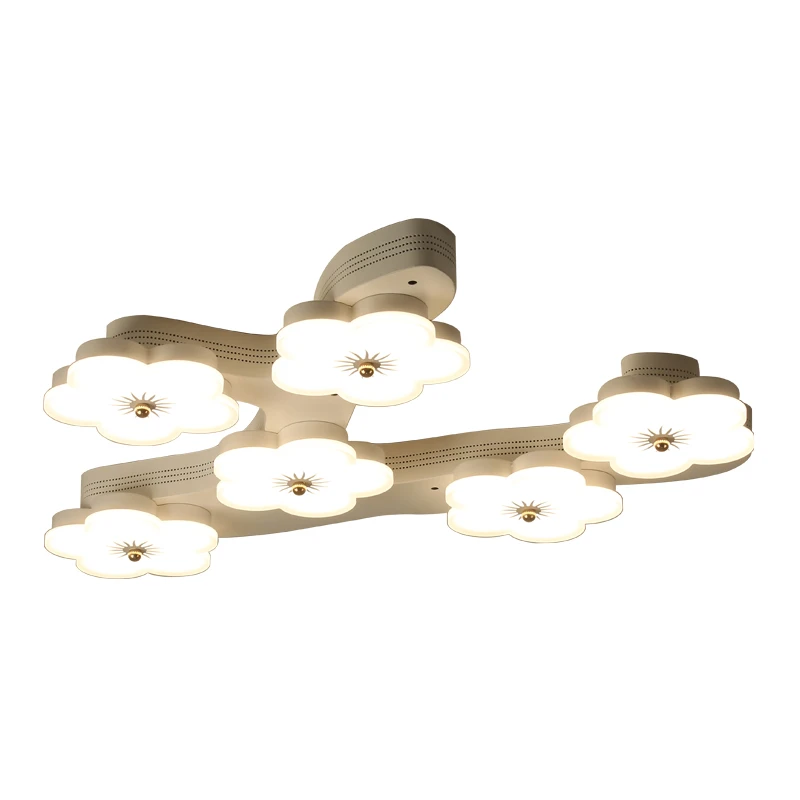 

Flower Shaped 220V LED Ceiling Lights For Living Room Modern White Metal Bedroom Lamp White Ceiling Mounted Lamp