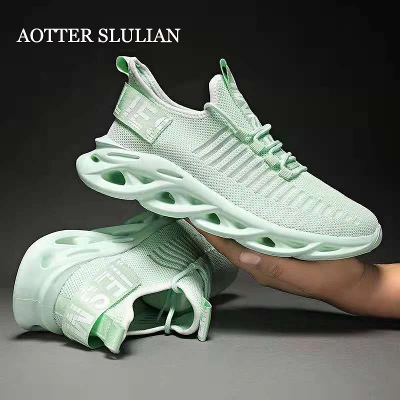 

Trendy Men Flying Weaving Socks Shoes Green Sports Shoes Soft Bottom Sneakers Casual Couples Running Shoe Women Zapatos De Mujer