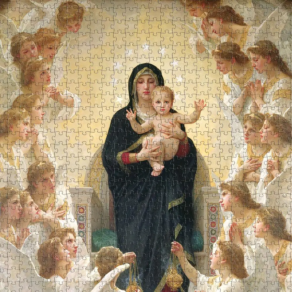 Дева с ангелами 1000 Сделай Сам Пазлы для взрослых снятие стресса искусственная