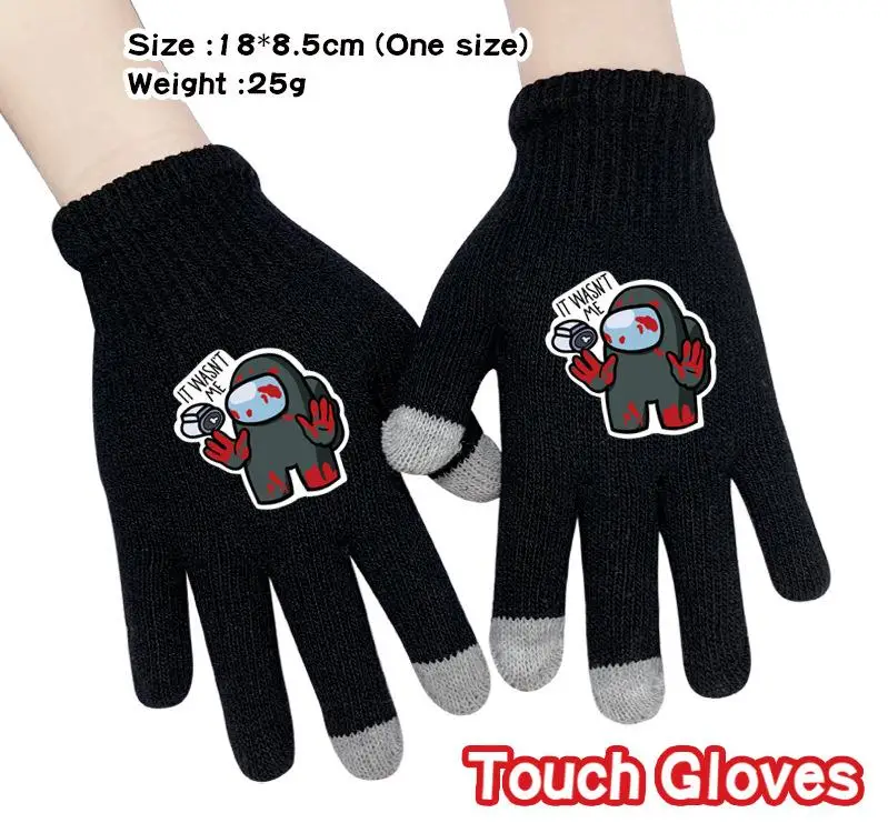 Hot Game Werewolf Kill Touch Gloves Cartoon Kids Adults Winter Warm Glove Mens Full Finger Cosplay Womens Christmas Gifts | Игрушки и