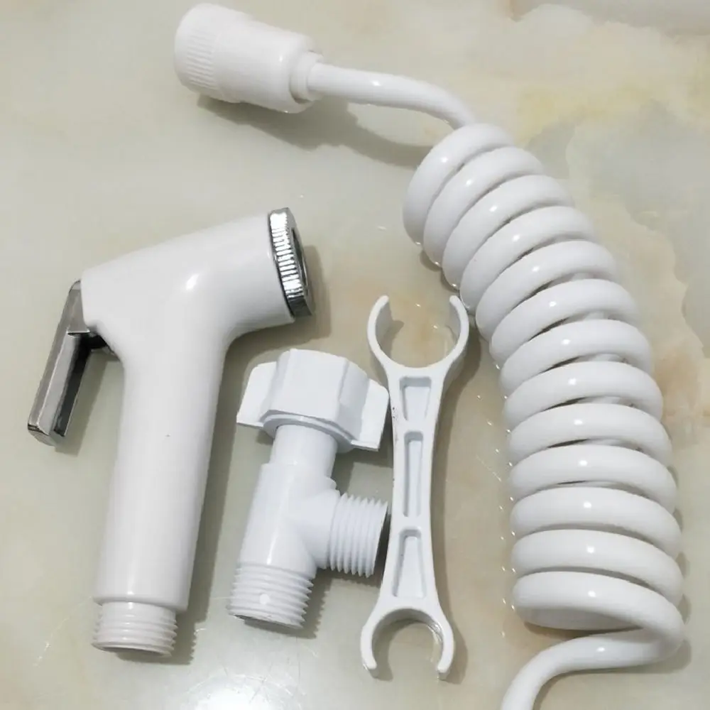 

White ABS Handheld Toilet Bidet Sprayer Bathroom Sprayer Shower Head Adapter Spray Kit with Elastic Shower Hose