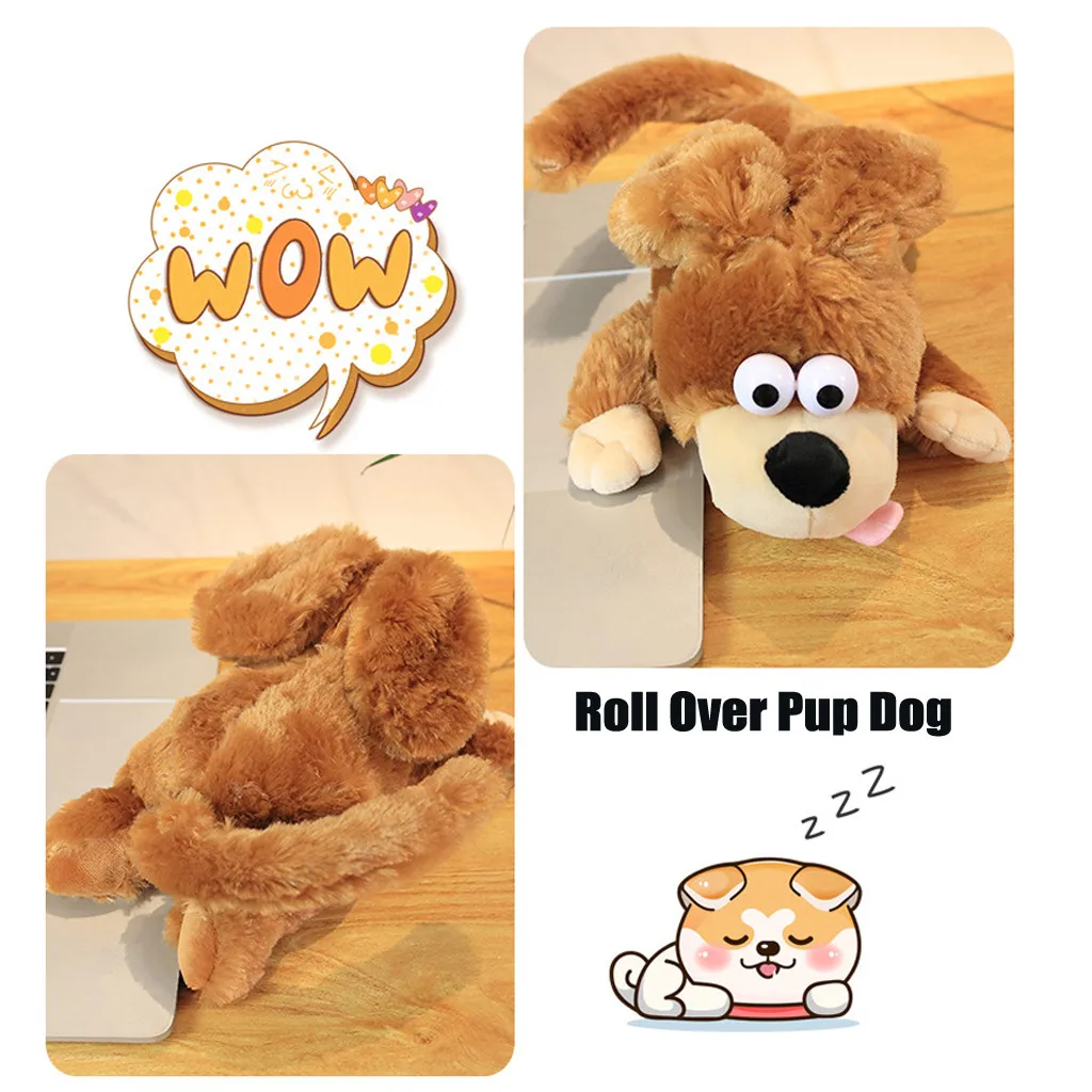 

Tumbles Roll Over Pup Dog Toy Realistic Dog Realistic Toy Plush Creative Realistic Expression Realistic Soft Animal Home Decor