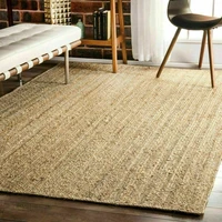 rug 100 natural jute modern living rug braided pure hand woven rug area carpet idyllic natural style