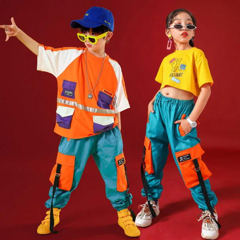 

Boys Girls Ballroom Jazz Hip Hop Dancing Costumes Kid Girls Performance Party Stage Clothing Jogger pant Dance wear Suit Outfits