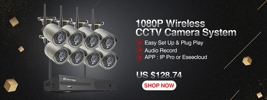 Techage H.265 4CH 1080P Беспроводной NVR комплект Wi-Fi система безопасности 2MP аудио звук Открытый CCTV IP камера P2P комплект видеонаблюдения